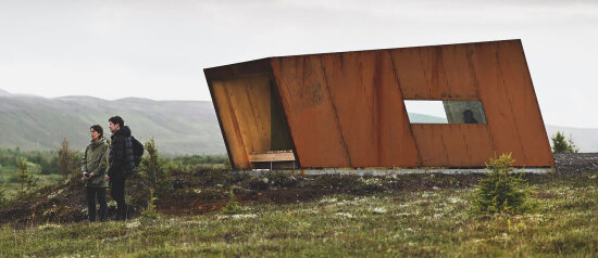 Fugleskjul, Kaldbakstjarnir, Island. Biotope architecture & nature