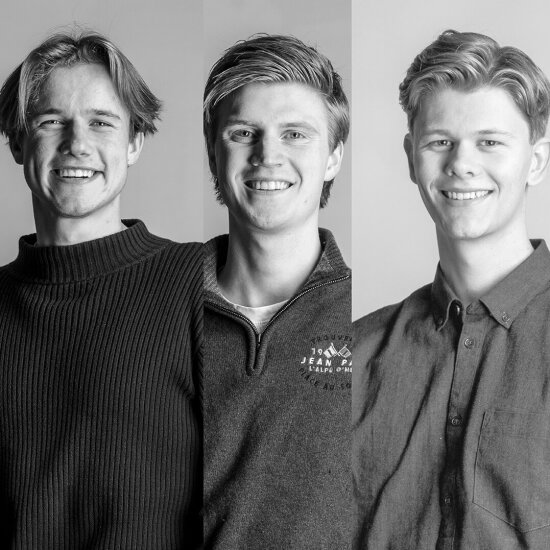 Fabian Utigård, Mathias Engevik og Eirik Tømmervik i Kvist Solutions skal lage en digital plattform som strømlinjeformer sertifiseringsprosessen for miljøsertifisering av bygninger.
