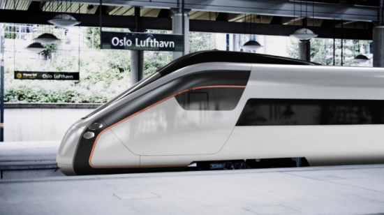 Tog på perongen på Oslo Lufthavn