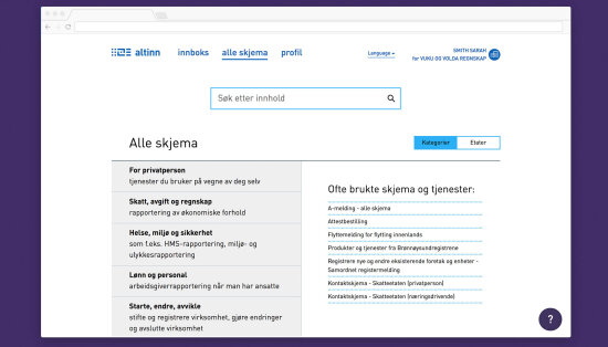 Altinn with the new interface