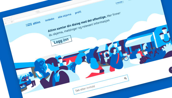 Interaction design in Norway Altinn new front page