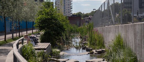Oslo Green Capital_stream that have been opened from pipes