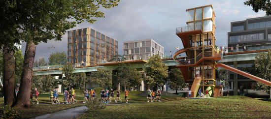 Gammel kullbro i Aarhus som nå blir brukt til aktivitetsområde